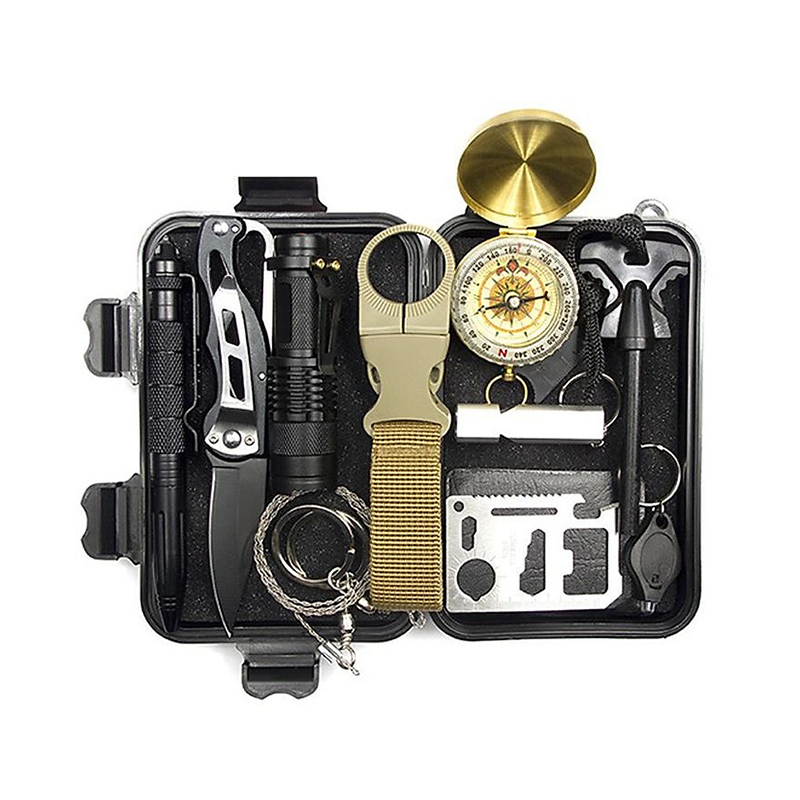 Hộp dụng cụ sinh tồn 12 món tiện dụng