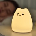 Đèn ngủ để bàn trang trí sillicon hình mèo dễ thương