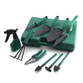 Hộp dụng cụ làm vườn chuyên nghiệp 10 món màu xanh