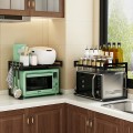 Kệ để lò vi sóng chất liệu kim loại siêu tiện lợi 2 tầng chắc chắn, Loại cố định	