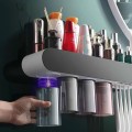 Bộ nhả kem đánh răng dán tường thông minh siêu chắc, Bộ 2 cốc
