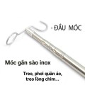 Sào rút đa năng treo móc phơi quần áo, treo lồng chim, hái hoa quả siêu bền, Sào dài 2m1	