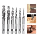 Bộ 6 mũi taro tạo ren M3 – M10 chuôi lục giác độ cứng cao