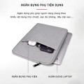 Túi đựng laptop, Macbook, Ultrabook chống sốc, chống nước cao cấp, Màu ghi - Size 15.6 inch