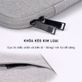 Túi đựng laptop, Macbook, Ultrabook chống sốc, chống nước cao cấp, Màu ghi - Size 15.6 inch