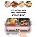 Nồi lẩu nướng điện đa năng mini 2 trong 1