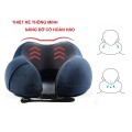 Gối kê cổ chữ U cao su non giảm đau mỏi cổ vai gáy, Màu xanh tím than