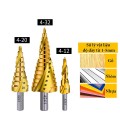 Bộ 3 mũi khoan hình tháp 4 - 32mm thép chuôi lục giác cao cấp