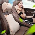 Bộ 2 món gối đầu và tựa lưng ô tô chất liệu cao su non cao cấp, Màu đen