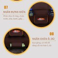 Combo 2 Túi đựng đồ nhiều ngăn treo sau ghế ô tô da PU sang trọng, Màu nâu
