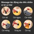 Máy massage cầm tay mini toàn thân 4 đầu cao cấp, Màu đỏ