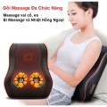 Gối massage hồng ngoại cổ vai gáy tựa lưng đa năng, Màu đen