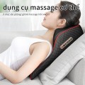 Gối massage hồng ngoại cổ vai gáy tựa lưng đa năng, Màu đen