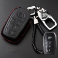 Bao da chìa khóa ô tô Toyota 3 nút bấm cao cấp, Màu đen chỉ vàng