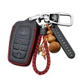 Bao da chìa khóa ô tô Toyota 3 nút bấm cao cấp, Màu đen chỉ vàng