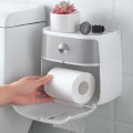 Hộp đựng giấy vệ sinh đa năng 2 tầng dán tường tiện lợi