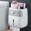Hộp đựng giấy vệ sinh đa năng 2 tầng dán tường tiện lợi