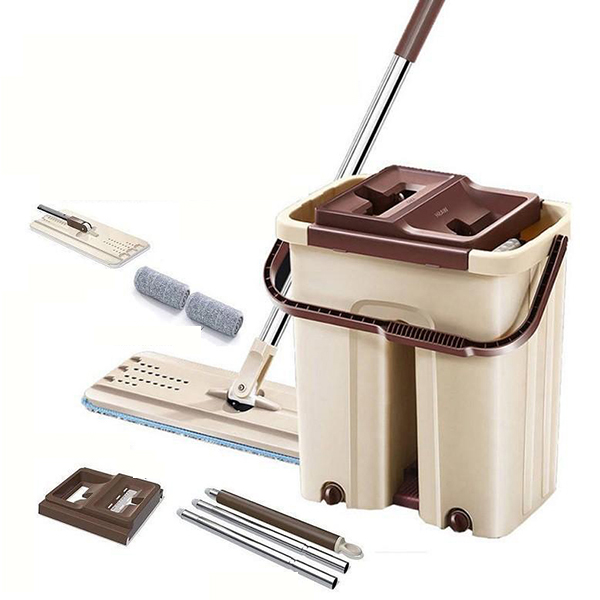 Bộ cây lau nhà đa năng kèm thùng vắt 2 ngăn tiện lợi