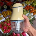 Máy xay mini cầm tay 6 lưỡi cối thủy tinh