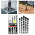 Bộ 5 mũi khoan đa năng chân lục giác 4 cạnh thép đen
