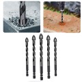 Bộ 5 mũi khoan đa năng chân lục giác 4 cạnh thép đen