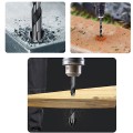 Bộ 5 mũi khoan đa năng chân lục giác 4 cạnh thép đen