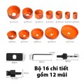 Bộ công cụ khoét lỗ 16 chi tiết nhỏ gọn siêu bền