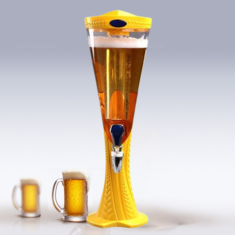 Tháp đựng bia 3L vân lúa mạch có đèn Led cao cấp