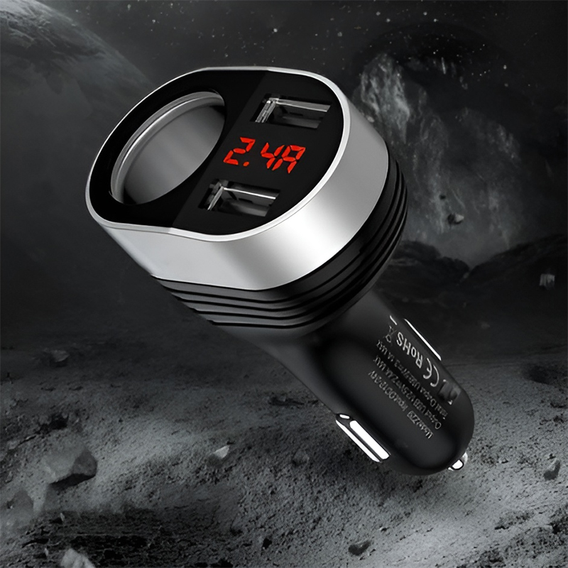 Tẩu sạc ô tô 2 cổng USB có màn hình Led hiển thị điện áp Z29