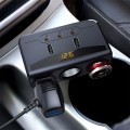 Bộ chia tẩu sạc ô tô 3 tẩu, 2 cổng USB xoay gập 90 độ cao cấp
