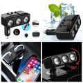 Bộ chia tẩu sạc ô tô 3 tẩu, 2 cổng USB xoay gập 90 độ cao cấp