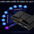 Bộ chia tẩu sạc ô tô 3 tẩu, 2 cổng USB xoay gập 90 độ cao cấp