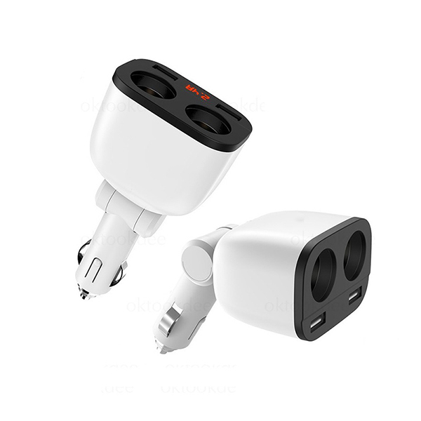 Tẩu sạc ô tô đa năng tích hợp 2 tẩu sạc và 2 cổng usb tiện dụng