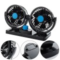 Quạt đôi mini đa năng xoay 360 độ để xe ô tô, để bàn, Loại 12V cắm tẩu