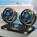 Quạt đôi mini đa năng xoay 360 độ để xe ô tô, để bàn, Loại 12V cắm tẩu