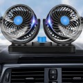 Quạt đôi mini đa năng xoay 360 độ để xe ô tô, để bàn, Loại 12V cắm tẩu