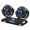 Quạt đôi mini đa năng xoay 360 độ để xe ô tô, để bàn, Loại 12V cắm tẩu