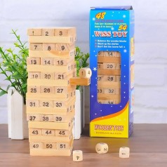 Bộ đồ chơi rút gỗ loại lớn 54 thanh kèm 4 xúc xắc