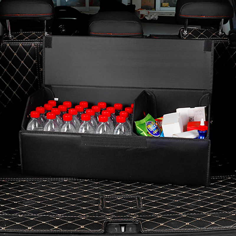 Thùng đựng đồ đa năng cốp sau ô tô bọc da gấp gọn tiện lợi