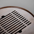 Khay trà tre tròn màu vân gỗ nâu sang trọng có khoang chứa nước, Loại nhỏ 25x25x5 (cm)