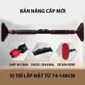 Xà đơn gắn cửa treo tường cao cấp có chốt xoay an toàn tiện lợi, Loại 73 - 95cm	