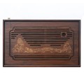 Bàn trà gỗ tre tự nhiên cao cấp họa tiết sơn thủy , Loại 30x18x3.8cm
