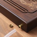 Bàn trà gỗ tre tự nhiên cao cấp họa tiết sơn thủy , Loại 30x18x3.8cm