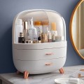 Hộp đựng mỹ phẩm, đồ trang điểm để bàn chống bụi cao cấp, Màu trắng