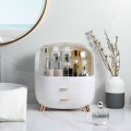 Hộp đựng mỹ phẩm, đồ trang điểm để bàn chống bụi cao cấp, Màu trắng