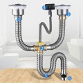 Bộ xi phông, ống thoát nước chậu rửa bát 2 hố có chống hôi và ngăn rác